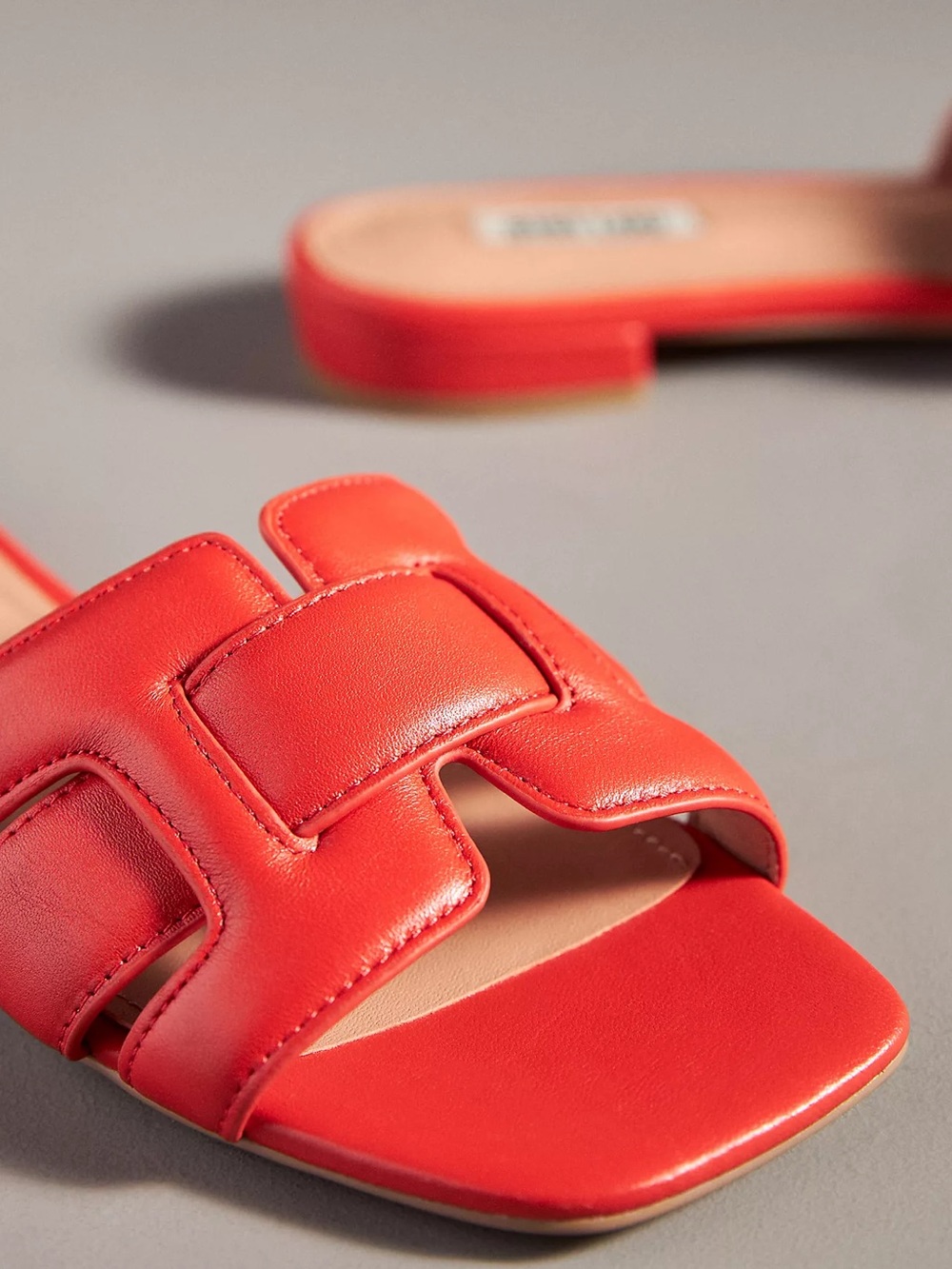 Bibi Lou Holly Flats Leather Open Toe Sandals Burnt Orange Red Slide 7 EU 37 - Picture 2 of 16